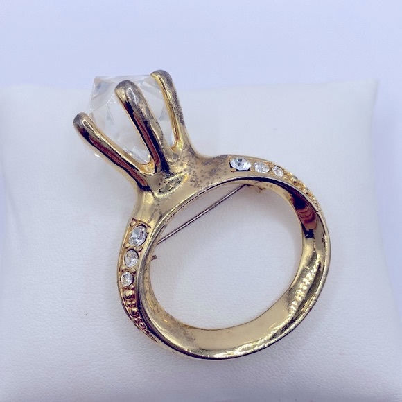 Vintage Large Diamond Ring Brooch - Picture 1 of 7